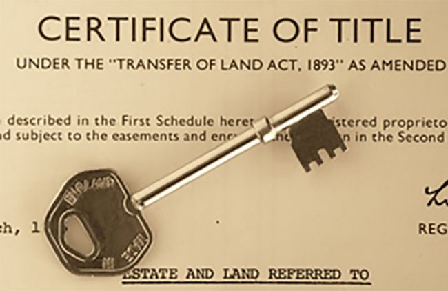 certificate with a key on the paper