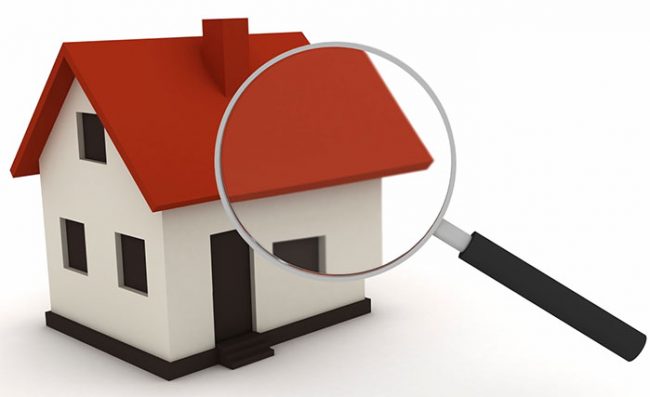 home-inspections magnifying glass zoomed in on a house