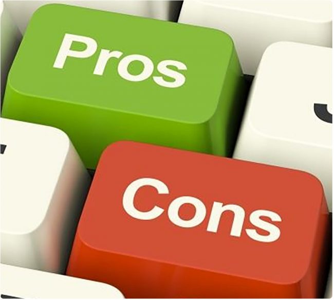 collateral-charge-mortgage Green pros key and red cons key on a keyboard