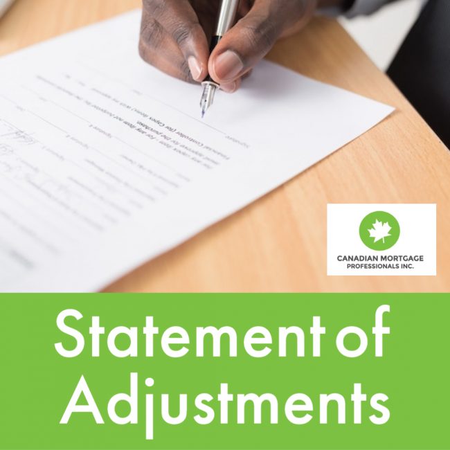 statement of adjustments document being signed