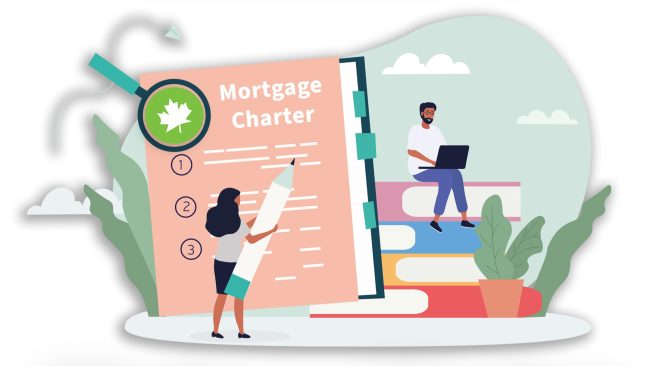 Mortgage Charter copy – Cropped for Website Illustration of Book with Mortgage Charter written on it with Canadian Mortgage Professionals Logo on book cover