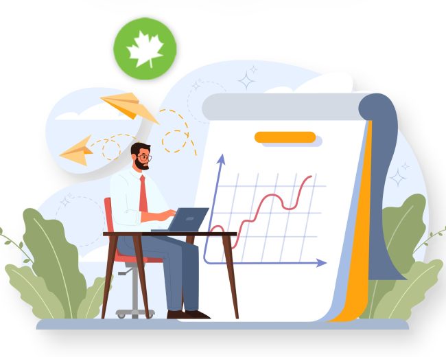 man working on laptop looking at finances